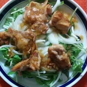 カリカリ☆チキンと水菜のサラダ